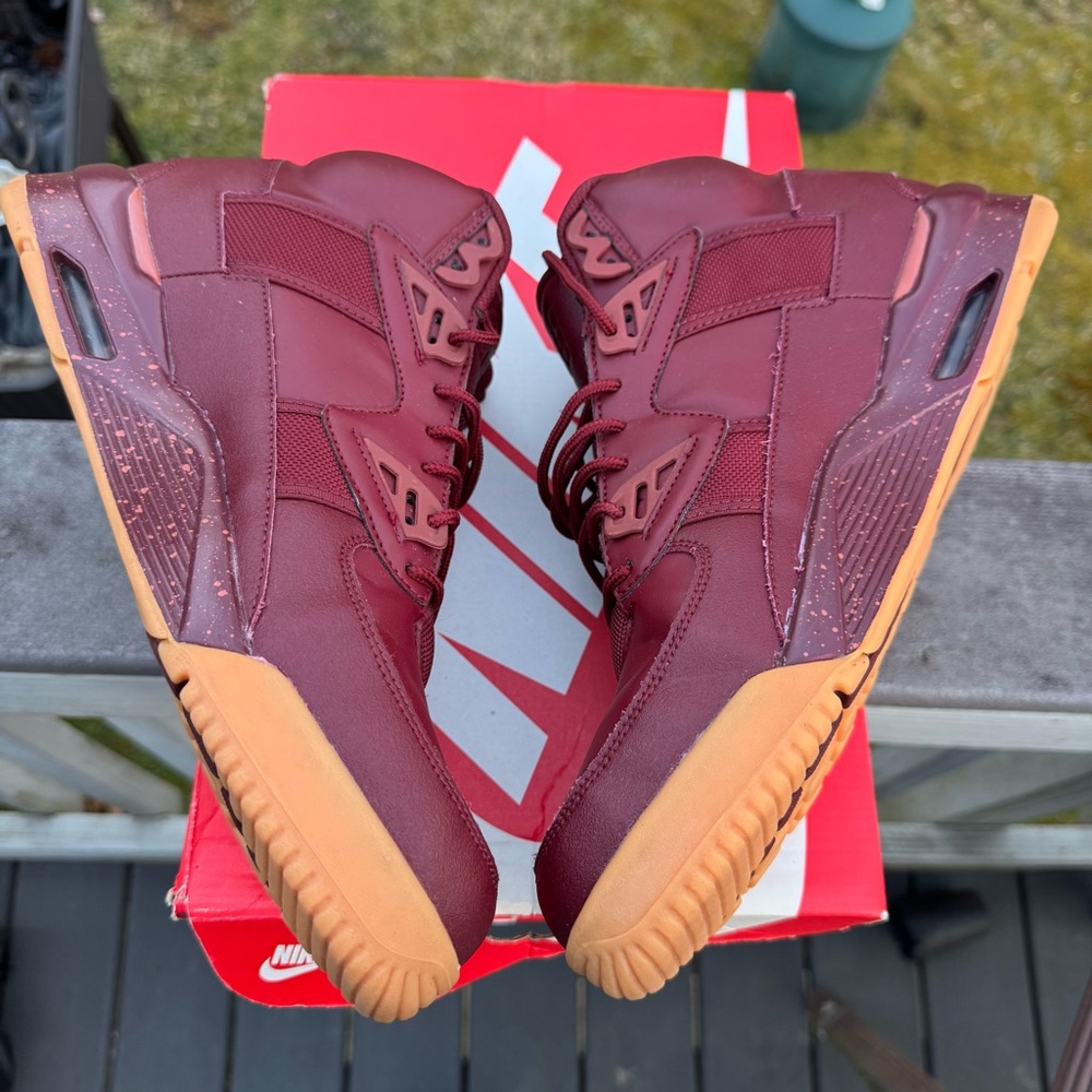 Nike Air Trainer SC High Maroon and Orange Athletic Shoes - Picture 3 of 7
